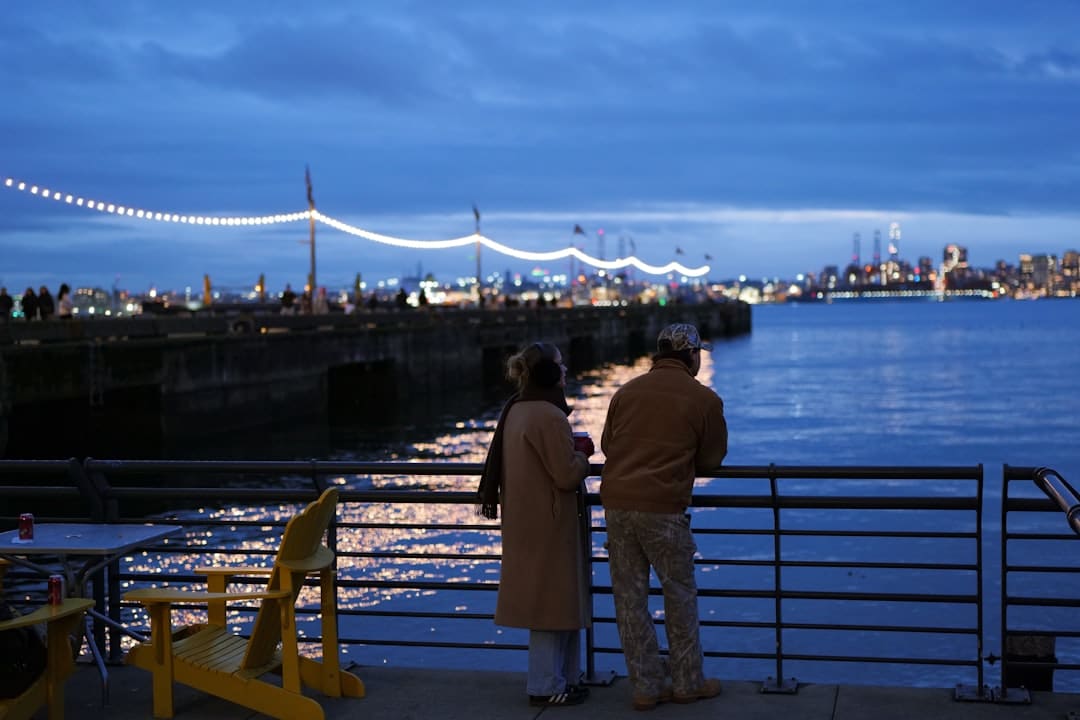 senior couple enjoying a waterfront view in Annapolis